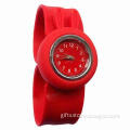 Promotional Rubber Slap Wristwatch, Never Go out of Shape, Convenient to Carry and Easy to Take Off